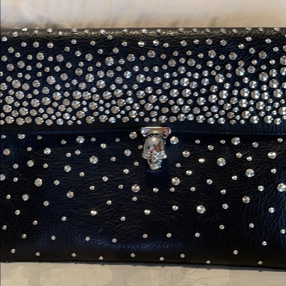 Alexander McQueen studded skull evening bag NWT